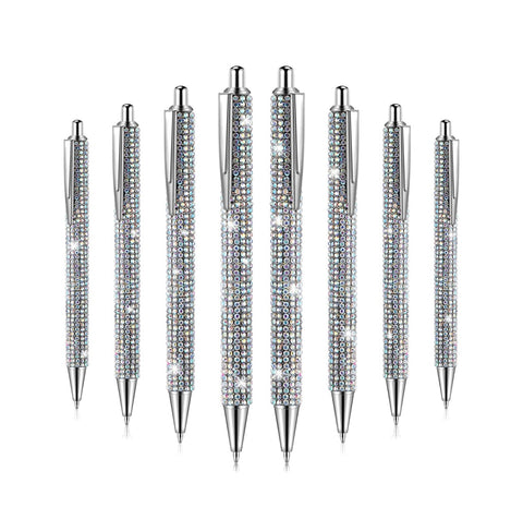 star studded, silver rhinestone pens